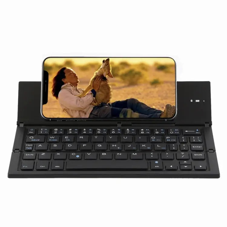 GK608 Ultra-thin Foldable Bluetooth V3.0 Keyboard Built-in Holder Support Android / iOS / Windows System GK608 (Black)
