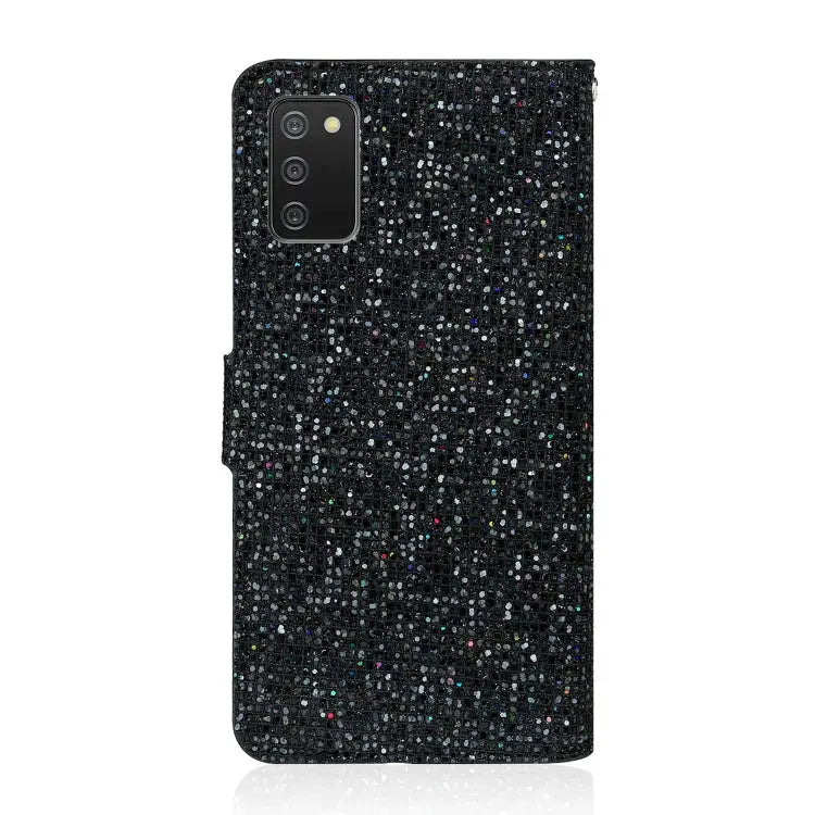Glitter Powder Horizontal Flip Leather Case with Card Slots & Holder & Lanyard For Samsung Galaxy A03s(EU Version)