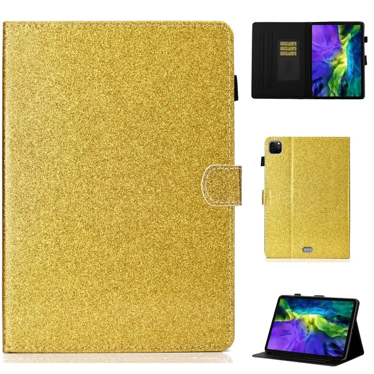 Glitter Smart Leather Tablet Case For iPad Pro 11 2024 - For iPad Pro 11 2024 / Golden - Apple Accessories