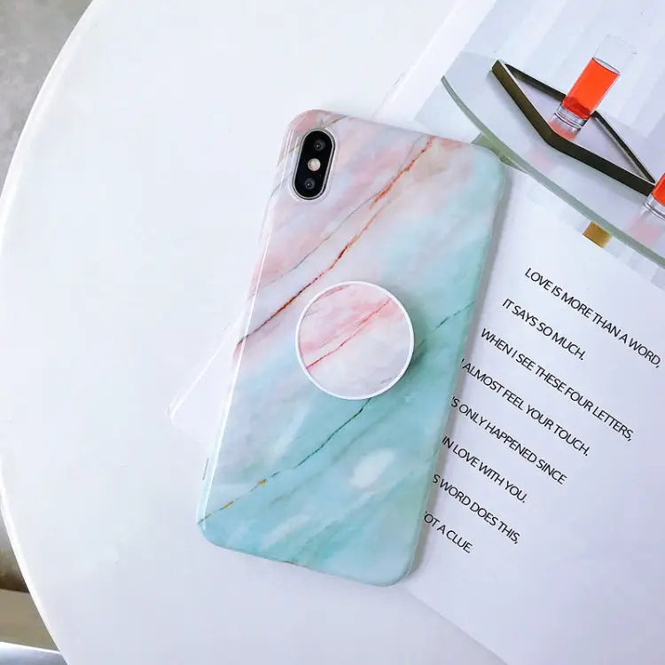 Glossy Marble Folding Bracket Anti-drop TPU Case for iPhone XR Z30 Z6 Z7 Z23 Z16 Z4 Z31 Z29 Z1 Z26 Z9 Z3 Z2 Z27 Z32 Z11