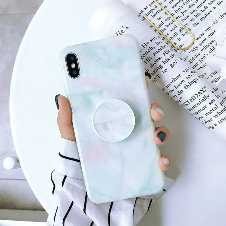 Glossy Marble Folding Bracket Anti-drop TPU Case for iPhone XR Z30 Z6 Z7 Z23 Z16 Z4 Z31 Z29 Z1 Z26 Z9 Z3 Z2 Z27 Z32 Z11
