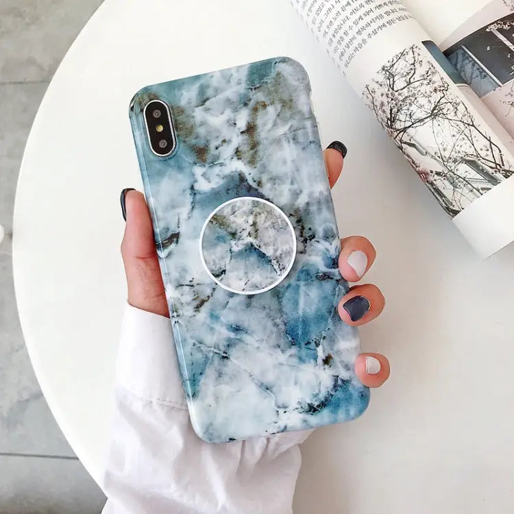 Glossy Marble Folding Bracket Anti-drop TPU Case for iPhone XR Z30 Z6 Z7 Z23 Z16 Z4 Z31 Z29 Z1 Z26 Z9 Z3 Z2 Z27 Z32 Z11