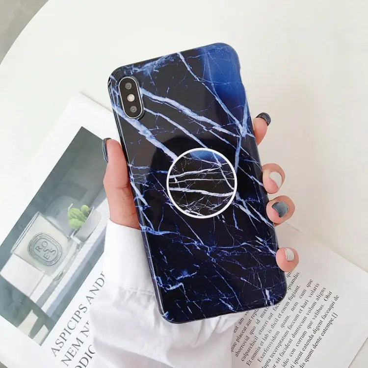 Glossy Marble Folding Bracket Anti-drop TPU Case for iPhone XR Z30 Z6 Z7 Z23 Z16 Z4 Z31 Z29 Z1 Z26 Z9 Z3 Z2 Z27 Z32 Z11