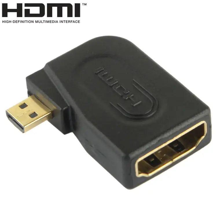 Gold Plated Micro HDMI Male to HDMI 19 Pin Female Adaptor with 90 Degree Angle Micro HDMI to HDMI - Micro HDMI to HDMI