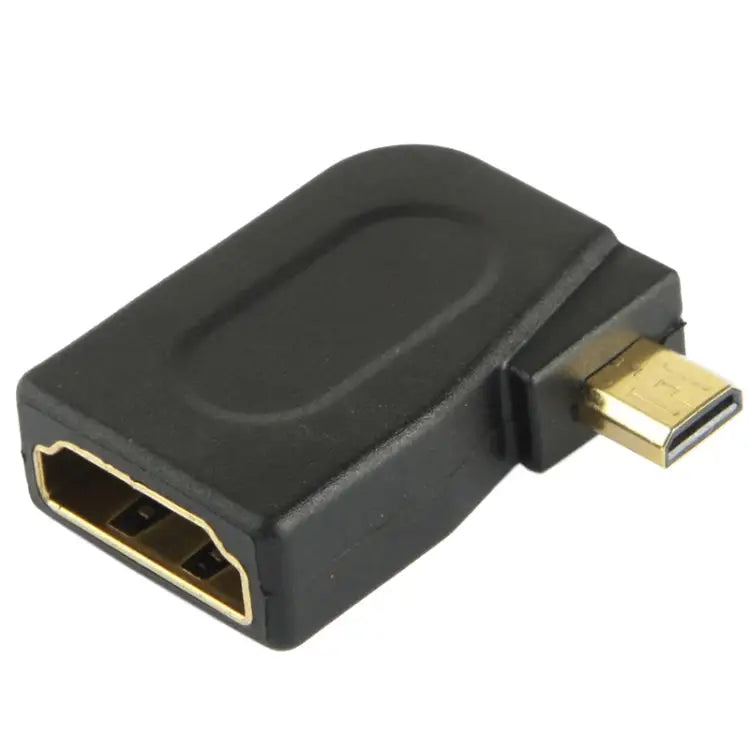 Gold Plated Micro HDMI Male to HDMI 19 Pin Female Adaptor with 90 Degree Angle Micro HDMI to HDMI - Micro HDMI to HDMI
