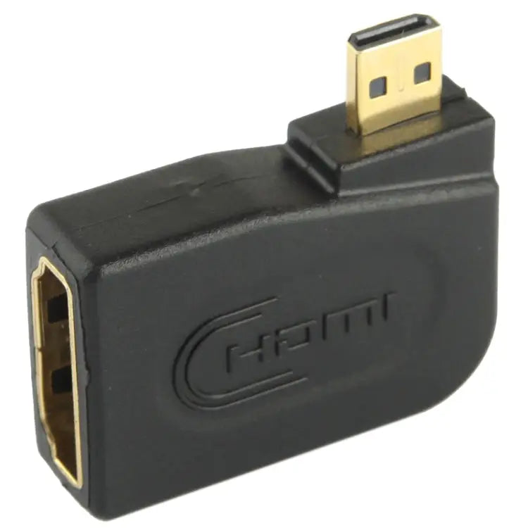 Gold Plated Micro HDMI Male to HDMI 19 Pin Female Adaptor with 90 Degree Angle Micro HDMI to HDMI - Micro HDMI to HDMI