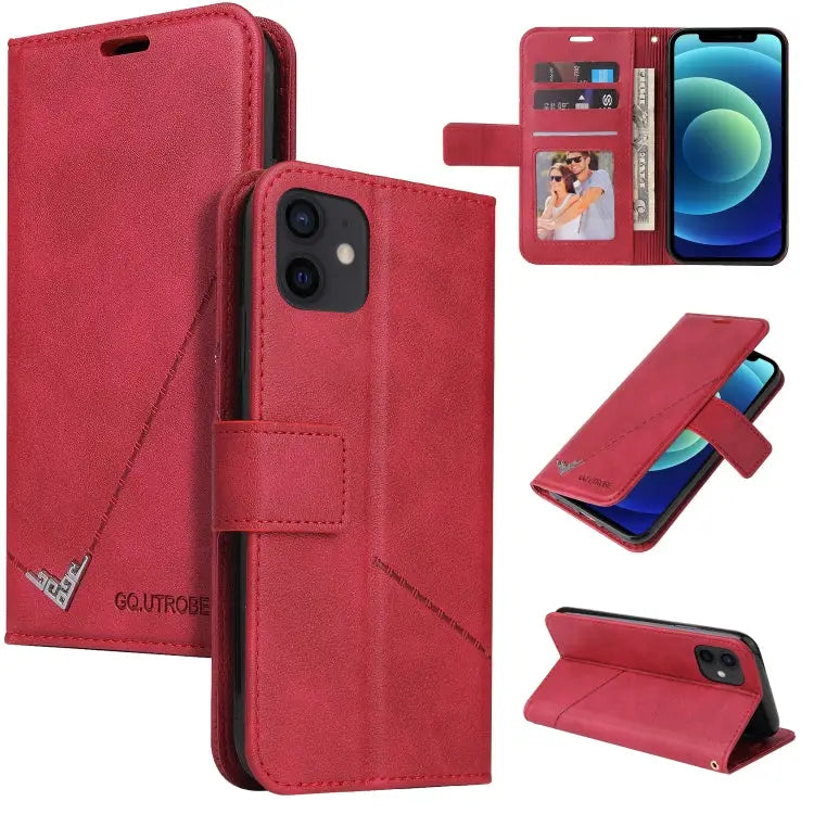 GQUTROBE Right Angle Leather Phone Case For iPhone 12 mini For iPhone 12 Pro For iPhone 12 Pro Max For iPhone 11
