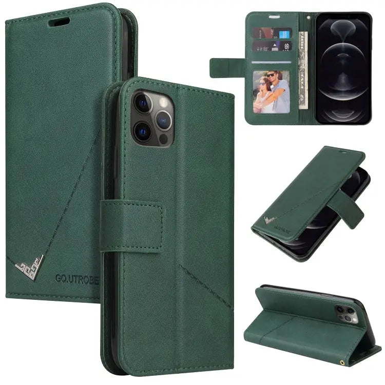 GQUTROBE Right Angle Leather Phone Case For iPhone 12 mini For iPhone 12 Pro For iPhone 12 Pro Max For iPhone 11