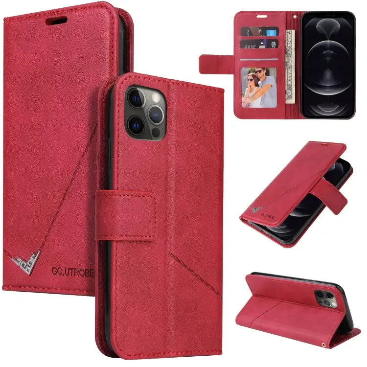 GQUTROBE Right Angle Leather Phone Case For iPhone 12 mini For iPhone 12 Pro For iPhone 12 Pro Max For iPhone 11