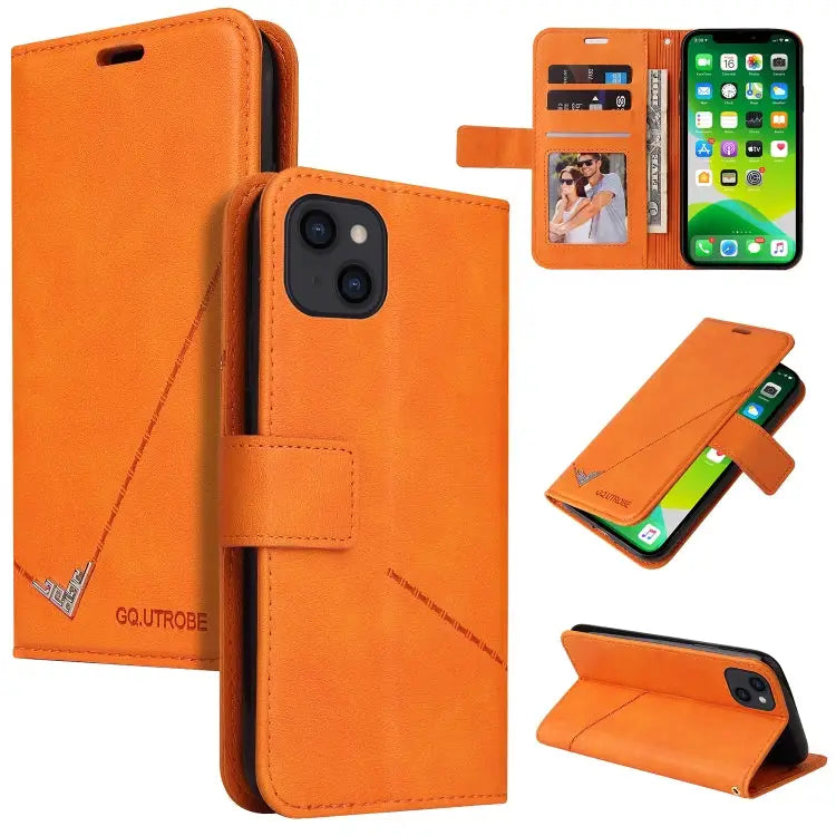 GQUTROBE Right Angle Leather Phone Case For iPhone 13 For iPhone 13 mini For iPhone 13 Pro For iPhone 13 Pro Max