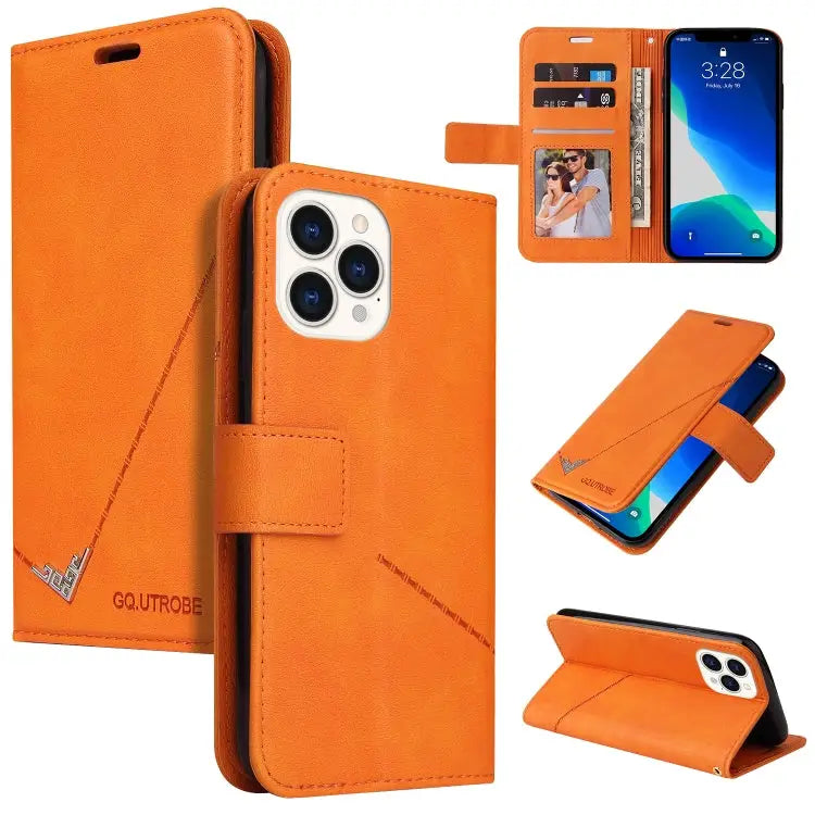 GQUTROBE Right Angle Leather Phone Case For iPhone 13 For iPhone 13 mini For iPhone 13 Pro For iPhone 13 Pro Max