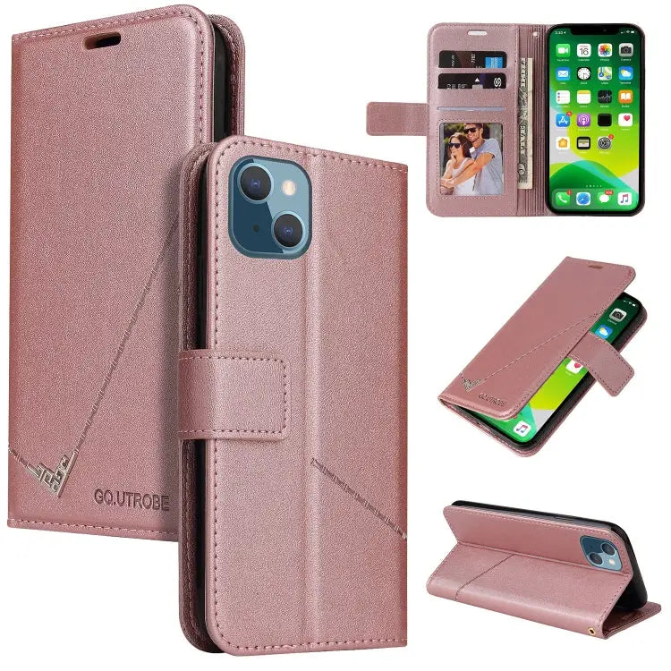 GQUTROBE Right Angle Leather Phone Case For iPhone 13 For iPhone 13 mini For iPhone 13 Pro For iPhone 13 Pro Max