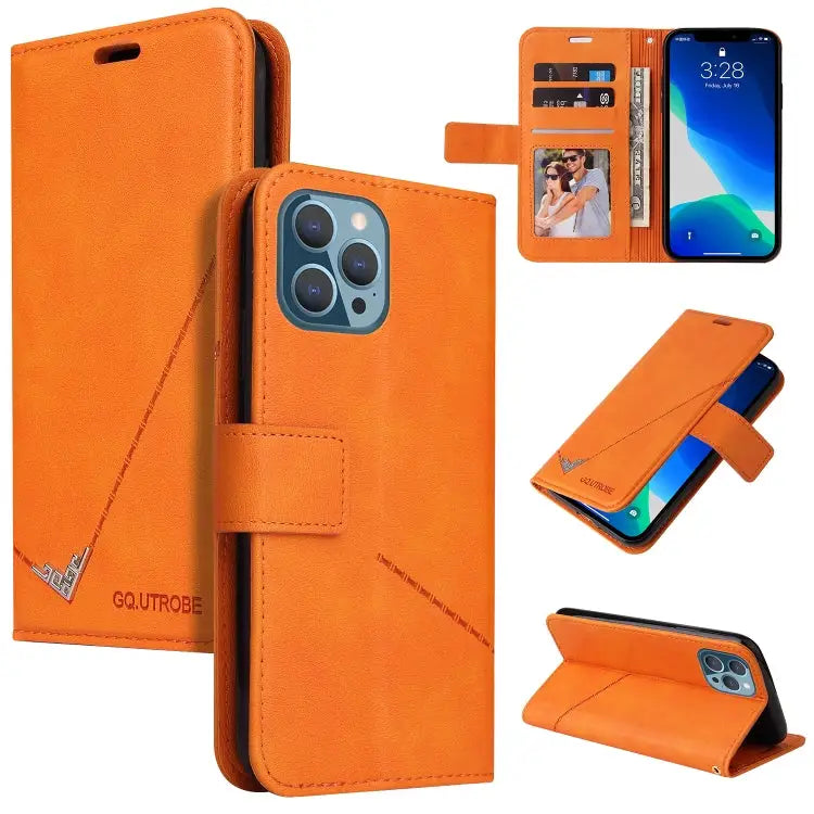 GQUTROBE Right Angle Leather Phone Case For iPhone 13 For iPhone 13 mini For iPhone 13 Pro For iPhone 13 Pro Max