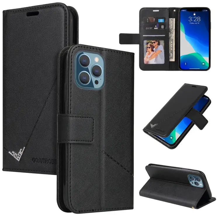 GQUTROBE Right Angle Leather Phone Case For iPhone 13 For iPhone 13 mini For iPhone 13 Pro For iPhone 13 Pro Max