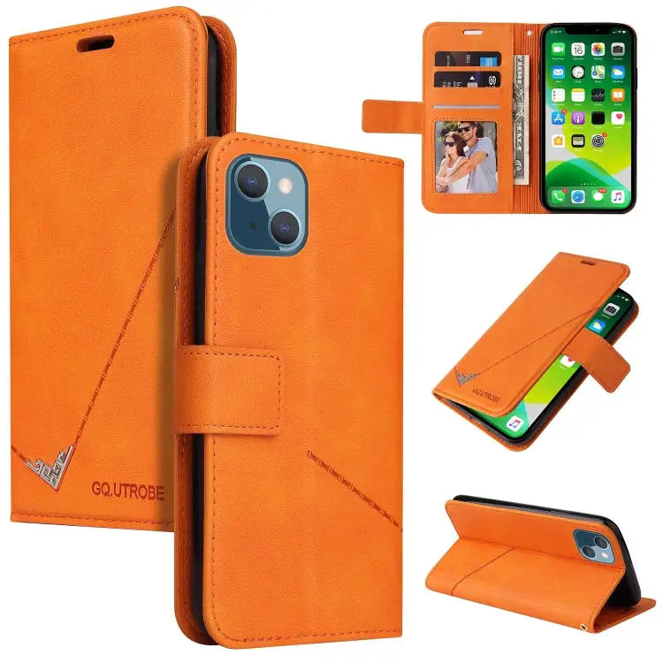 GQUTROBE Right Angle Leather Phone Case For iPhone 13 For iPhone 13 mini For iPhone 13 Pro For iPhone 13 Pro Max