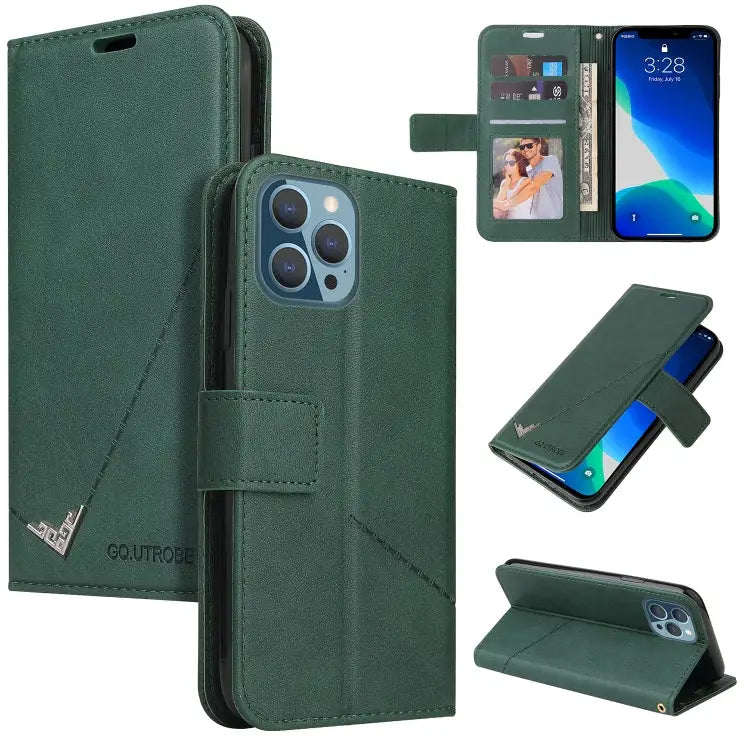 GQUTROBE Right Angle Leather Phone Case For iPhone 13 For iPhone 13 mini For iPhone 13 Pro For iPhone 13 Pro Max