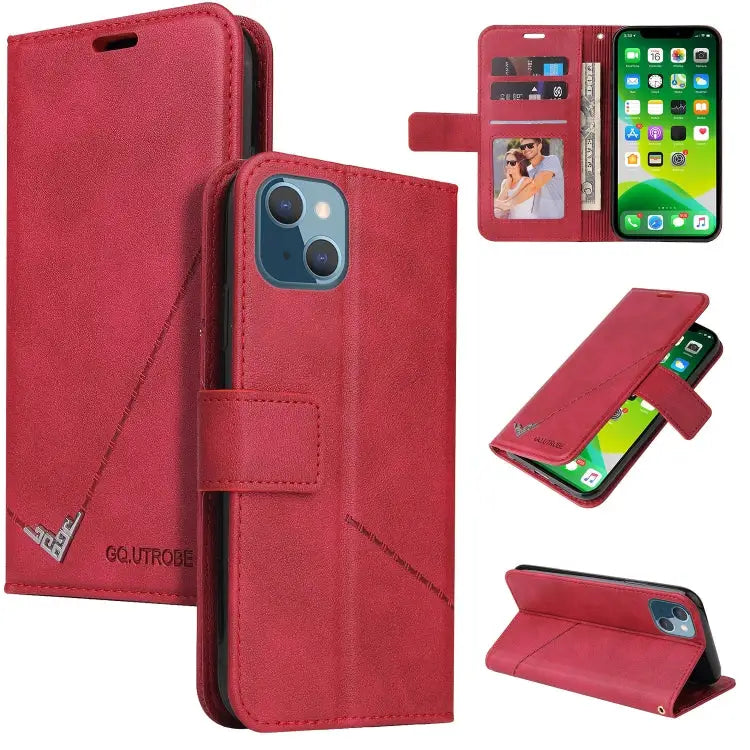 GQUTROBE Right Angle Leather Phone Case For iPhone 13 For iPhone 13 mini For iPhone 13 Pro For iPhone 13 Pro Max