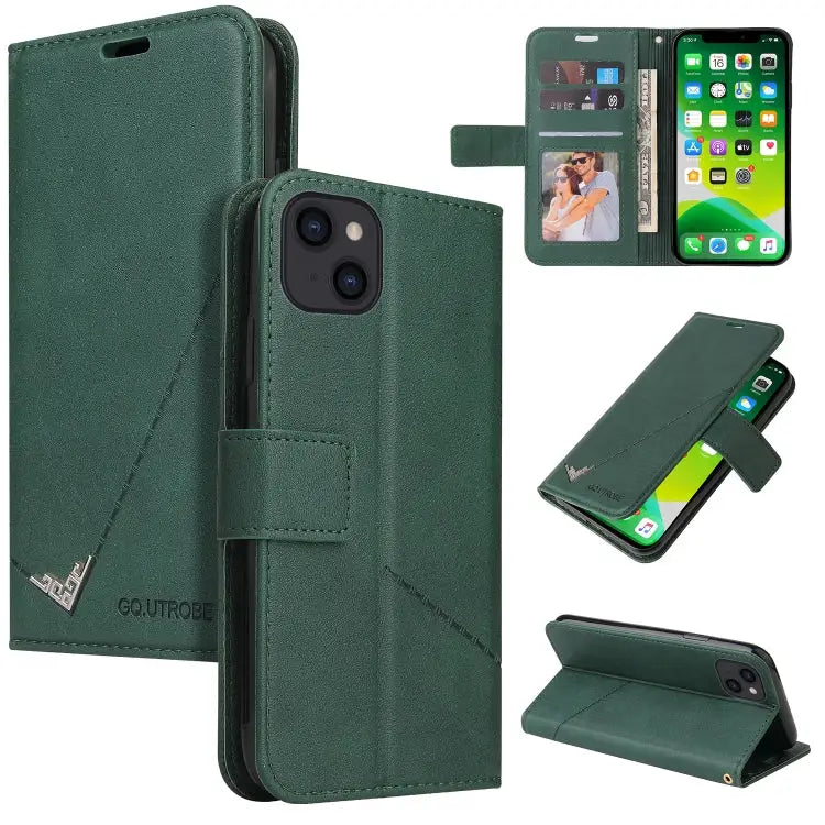 GQUTROBE Right Angle Leather Phone Case For iPhone 13 For iPhone 13 mini For iPhone 13 Pro For iPhone 13 Pro Max
