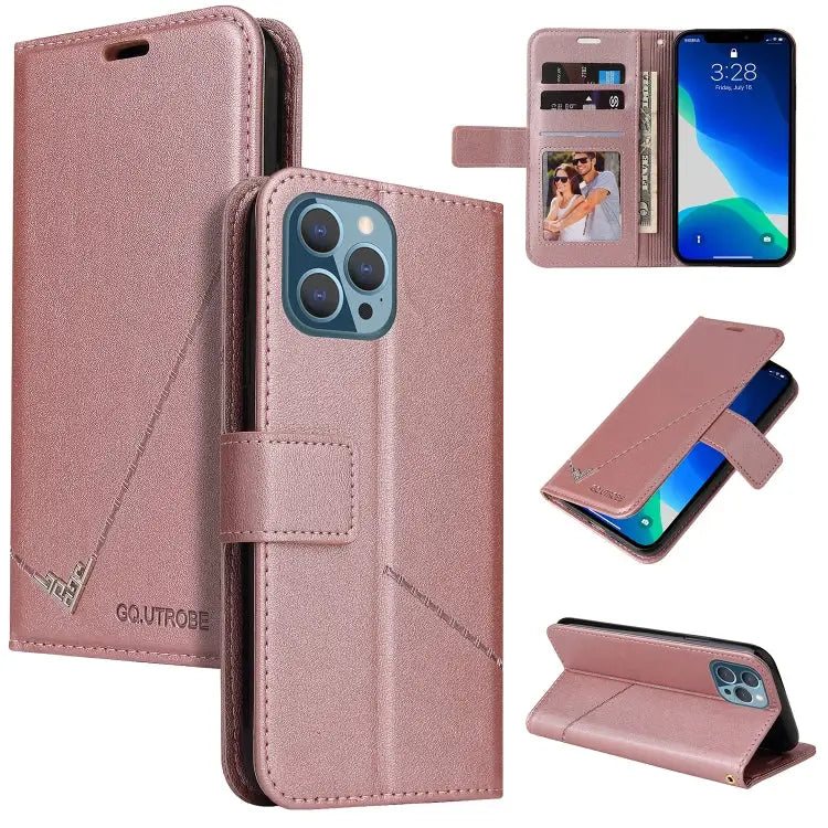 GQUTROBE Right Angle Leather Phone Case For iPhone 13 For iPhone 13 mini For iPhone 13 Pro For iPhone 13 Pro Max