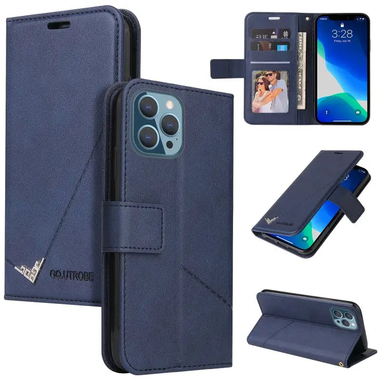 GQUTROBE Right Angle Leather Phone Case For iPhone 13 For iPhone 13 mini For iPhone 13 Pro For iPhone 13 Pro Max