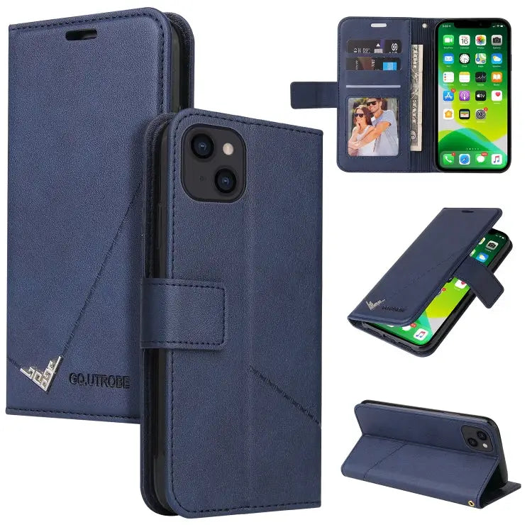 GQUTROBE Right Angle Leather Phone Case For iPhone 13 For iPhone 13 mini For iPhone 13 Pro For iPhone 13 Pro Max