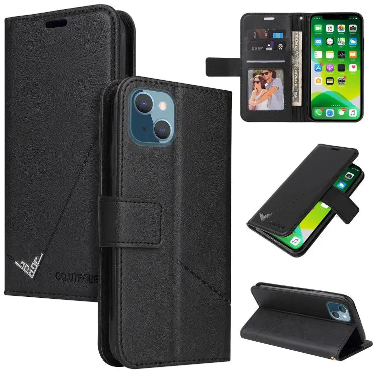 GQUTROBE Right Angle Leather Phone Case For iPhone 13 For iPhone 13 mini For iPhone 13 Pro For iPhone 13 Pro Max
