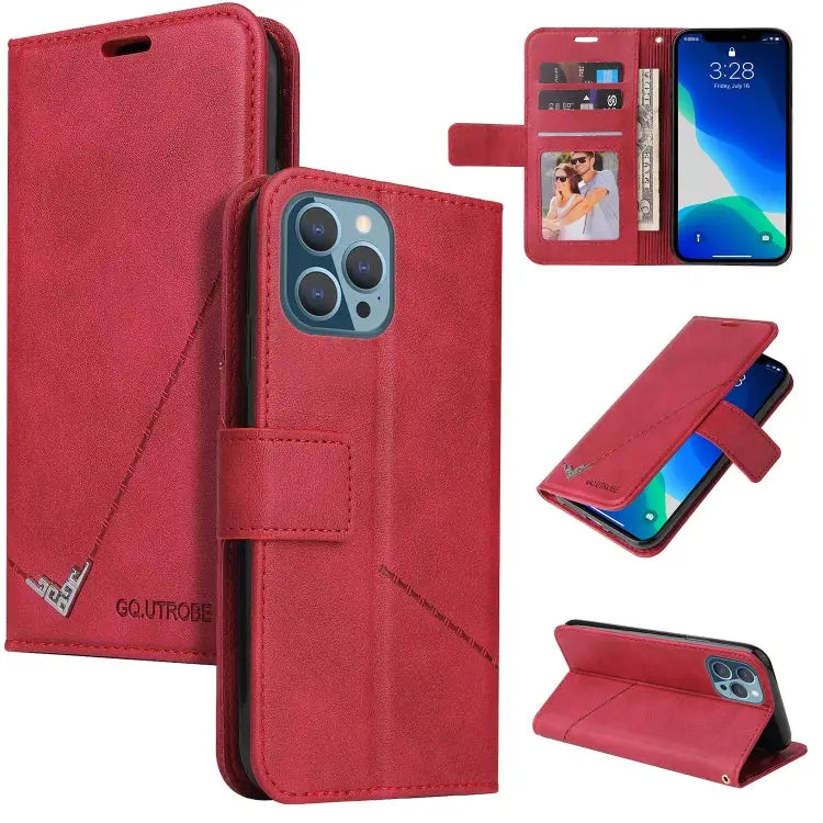 GQUTROBE Right Angle Leather Phone Case For iPhone 13 For iPhone 13 mini For iPhone 13 Pro For iPhone 13 Pro Max