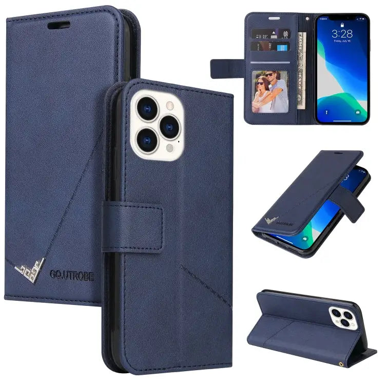 GQUTROBE Right Angle Leather Phone Case For iPhone 13 For iPhone 13 mini For iPhone 13 Pro For iPhone 13 Pro Max
