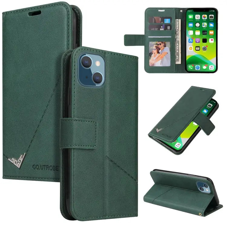 GQUTROBE Right Angle Leather Phone Case For iPhone 13 For iPhone 13 mini For iPhone 13 Pro For iPhone 13 Pro Max