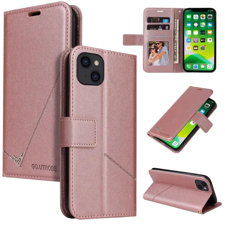 GQUTROBE Right Angle Leather Phone Case For iPhone 13 For iPhone 13 mini For iPhone 13 Pro For iPhone 13 Pro Max