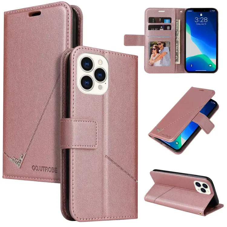 GQUTROBE Right Angle Leather Phone Case For iPhone 13 For iPhone 13 mini For iPhone 13 Pro For iPhone 13 Pro Max