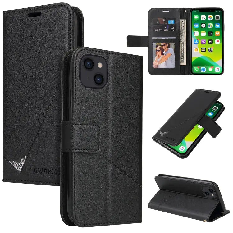 GQUTROBE Right Angle Leather Phone Case For iPhone 13 For iPhone 13 mini For iPhone 13 Pro For iPhone 13 Pro Max