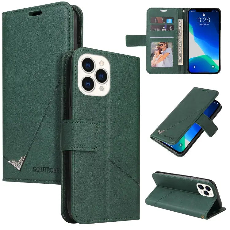 GQUTROBE Right Angle Leather Phone Case For iPhone 13 For iPhone 13 mini For iPhone 13 Pro For iPhone 13 Pro Max