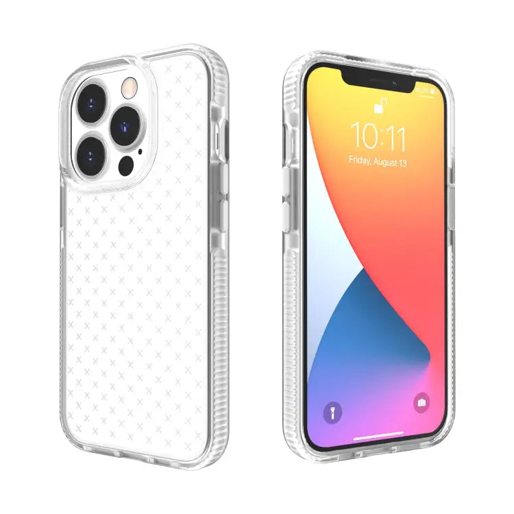 Grid Pattern Shockproof Transparent TPU Phone Case For iPhone 13 Pro Max For iPhone 13 Pro For iPhone 13 For iPhone 13