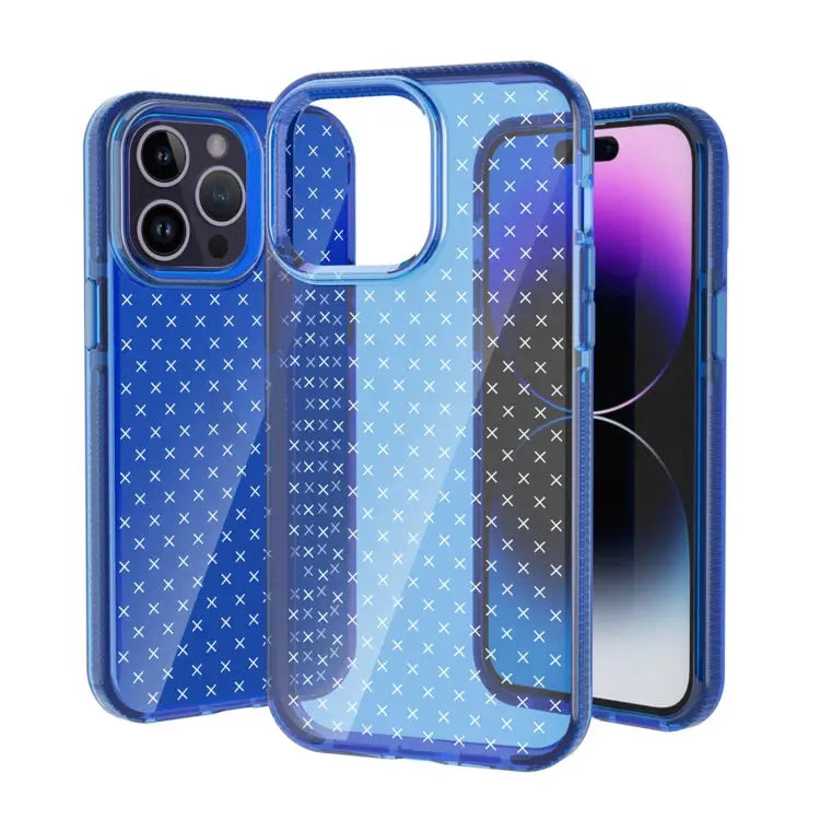 Grid Pattern Transparent TPU Phone Case For iPhone 14 For iPhone 14 Plus For iPhone 14 Pro For iPhone 14 Pro Max