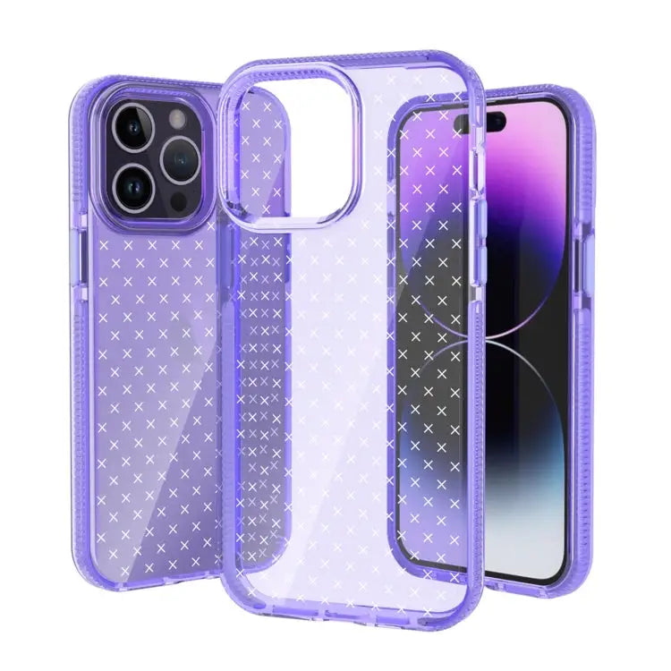 Grid Pattern Transparent TPU Phone Case For iPhone 14 For iPhone 14 Plus For iPhone 14 Pro For iPhone 14 Pro Max