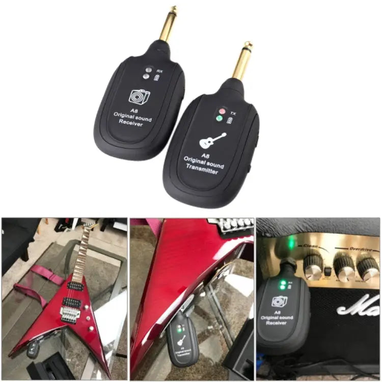 Guitar Wireless Transmitter Receiver A8 Electric Guitar Wireless Connection System Pickups Guitar Wireless Transmitter