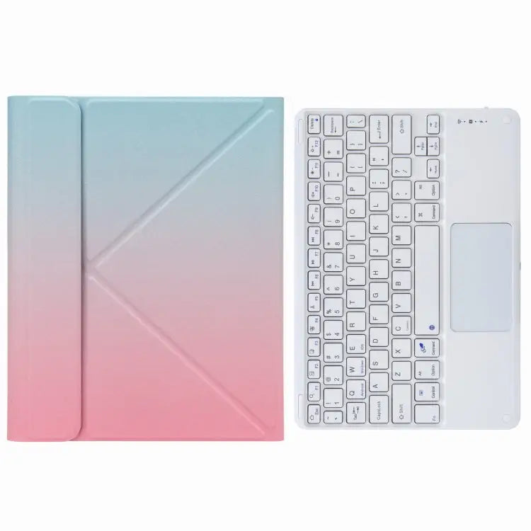 H-097C Touch Bluetooth Keyboard Leather Case with Rear Three-fold Holder For iPad 9.7 2018 & 2017 For iPad Pro 11 inch