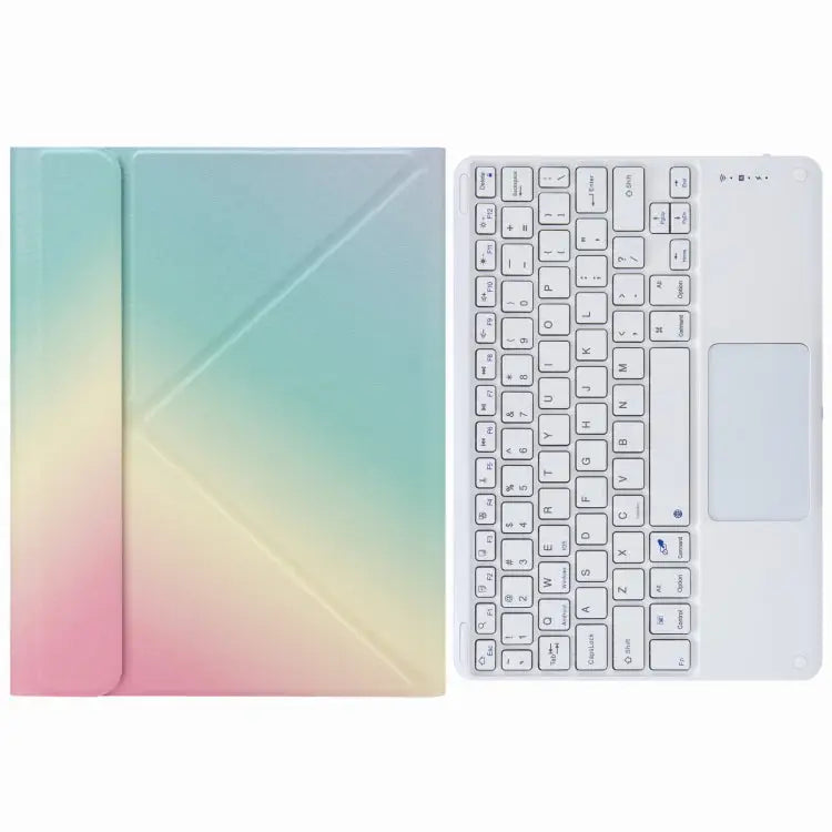 H-097C Touch Bluetooth Keyboard Leather Case with Rear Three-fold Holder For iPad 9.7 2018 & 2017 For iPad Pro 11 inch