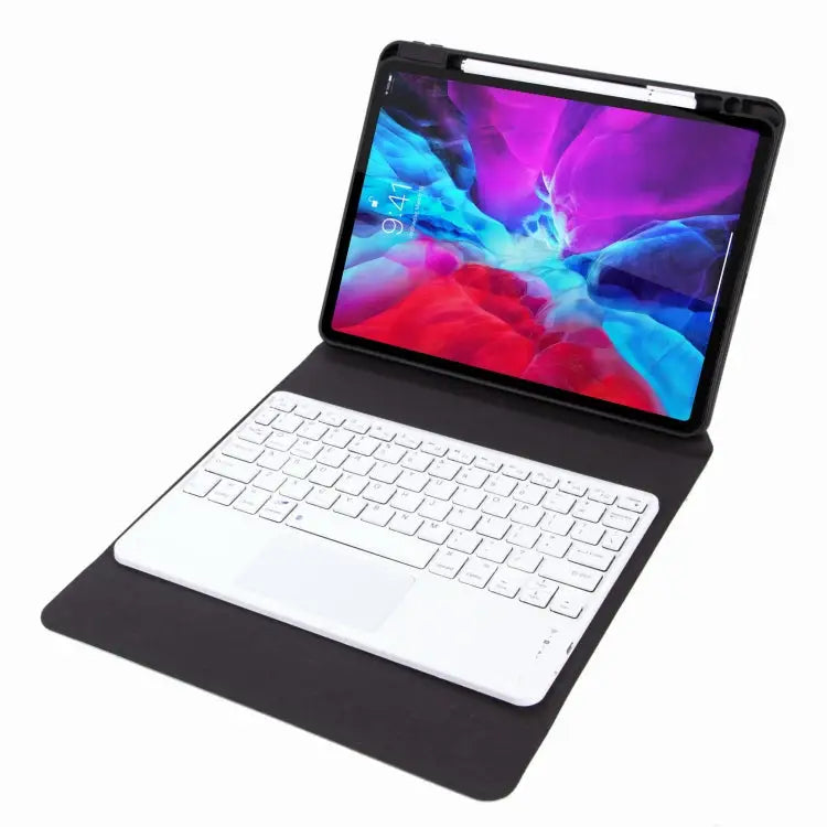 H-097C Touch Bluetooth Keyboard Leather Case with Rear Three-fold Holder For iPad 9.7 2018 & 2017 For iPad Pro 11 inch
