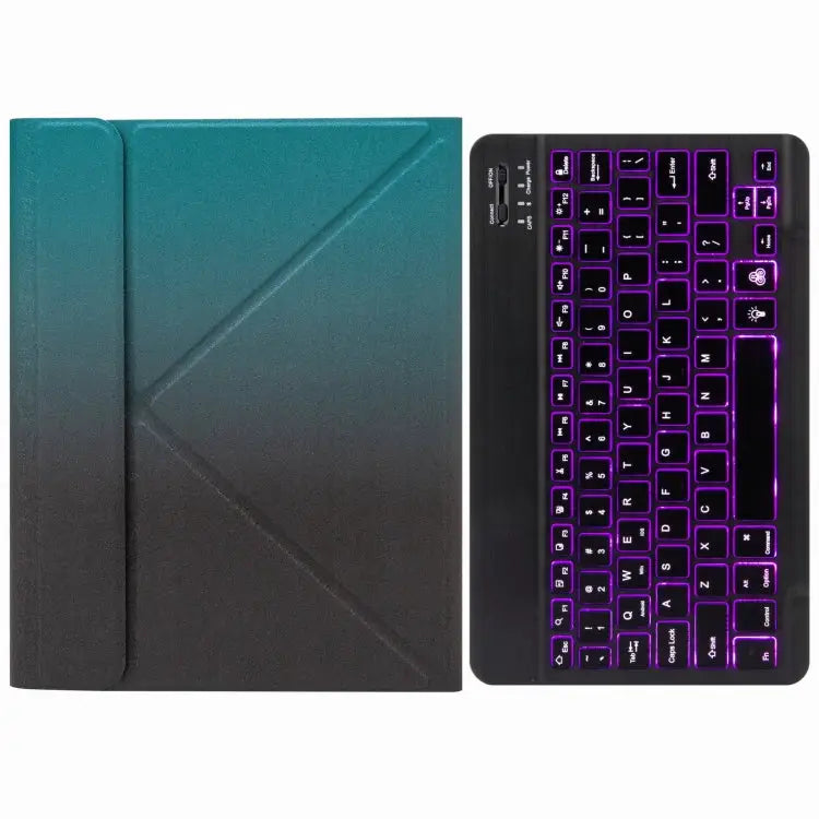 H-102S Monochrome Backlight Bluetooth Keyboard Leather Case with Rear Three-fold Holder For iPad 10.2 2020 & 2019 / Pro