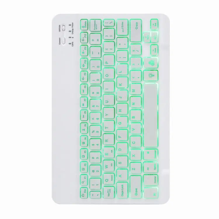H-102S Monochrome Backlight Bluetooth Keyboard Leather Case with Rear Three-fold Holder For iPad 10.2 2020 & 2019 / Pro