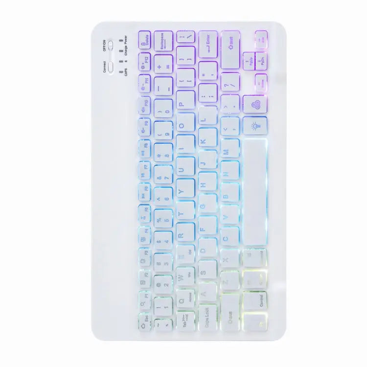 H-102S3 Tri-color Backlight Bluetooth Keyboard Leather Case with Rear Three-fold Holder For iPad 10.2 2020 & 2019 / Pro