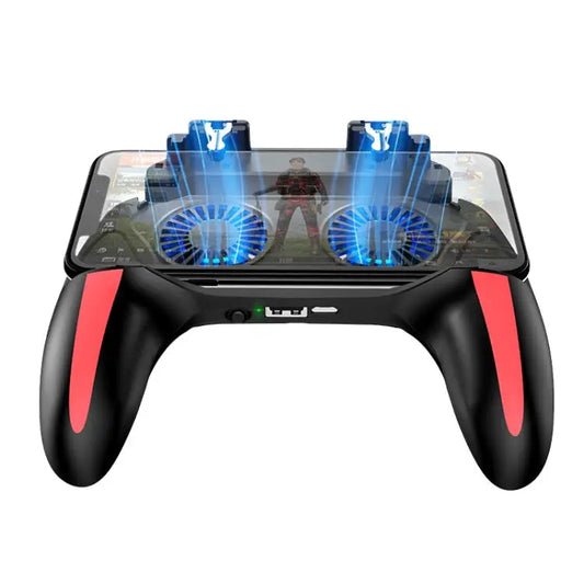 H10 4 in 1 Dual Fan Cooling Gamepad Game Auxiliary Button Grip with Stand & Power Bank Function Plug-in - Plug-in