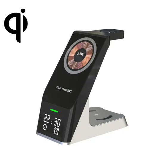 H27 15W 6 In 1 With Clock Function Magnetic Phone Wireless Charger For iWatch/AirPods - H27