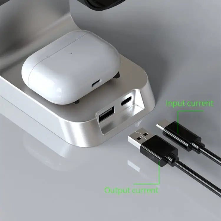 H27 15W 6 In 1 With Clock Function Magnetic Phone Wireless Charger For iWatch/AirPods - H27