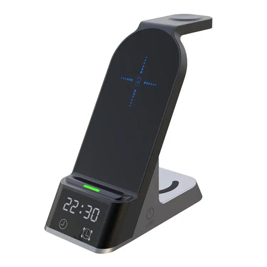 H36 6 in 1 15W Alarm Clock Digital Display Magsafe Magnetic Wireless Charger for Mobile Phones / AirPods / iWatch - H36