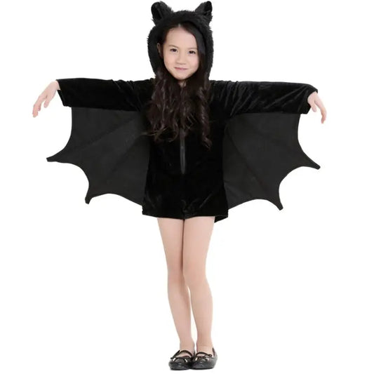 Halloween Costume Children and Women Bat Vampire Clothing Stage Performance Cosplay Clothing Size:S Bust: 82cm Clothes