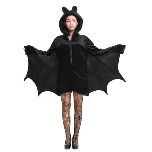 Halloween Costume Children and Women Bat Vampire Clothing Stage Performance Cosplay Clothing Size:XXL Bust: 102cm