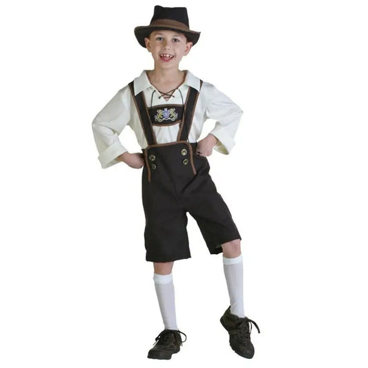 Halloween Costume Children Beer Costume Oktoberfest Suits England Style Cosplay Size:M Waistline: 72cm Dress Length: